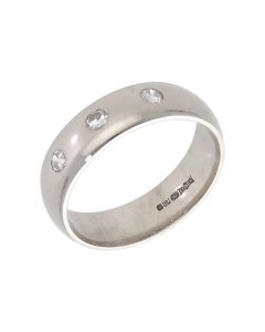 Pre-Owned 18ct White Gold Diamond Set Wedding Band Ring