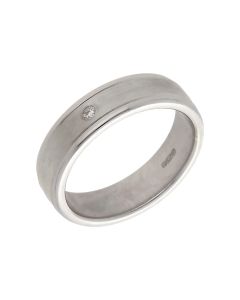 Pre-Owned 9ct White Gold Diamond Set 5mm Wedding Band Ring