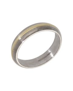 Pre-Owned 18ct Yellow & White Gold 4mm Wedding Band Ring