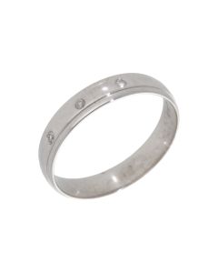 Pre-Owned 9ct White Gold Diamond Set 5mm Wedding Band Ring