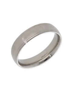 Pre-Owned Platinum 5mm Edged Wedding Band Ring