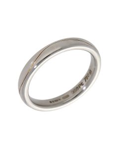 Pre-Owned Platinum 3mm Wave Lined Wedding Band Ring