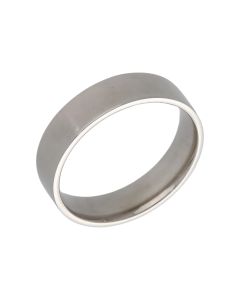 Pre-Owned 9ct White Gold Flat Court Wedding Band Ring