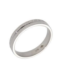 Pre-Owned 9ct White Gold 3.5mm Half Engraved Wedding Band Ring