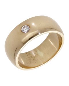 Pre-Owned 9ct Yellow Gold Diamond Set 9mm Wedding Band Ring