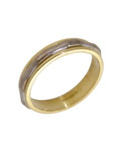 Pre-Owned 18ct Yellow & White Gold 4mm Wedding Band Ring