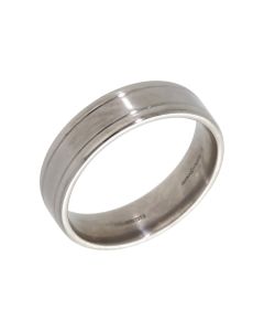 Pre-Owned Palladium Edged 6mm Wedding Band Ring