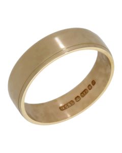Pre-Owned 9ct Yellow Gold Edged 5mm Wedding Band Ring