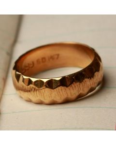 Pre-Owned Vintage 1970 22ct Gold 5mm Wide Faceted Band Ring