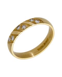 Pre-Owned 18ct Yellow Gold Diamond Set 3mm Band Ring