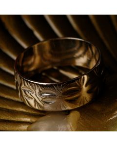 Pre-Owned Vintage 1970 18ct White Gold 7mm Engraved Wedding Ring