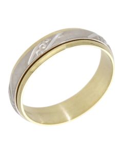 Pre-Owned 14ct Yellow & White Gold 6mm Spinner Band Ring