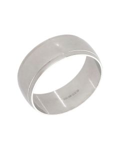 Pre-Owned 9ct White Gold Edged 8mm Wedding Band Ring