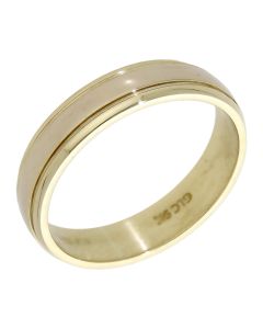 Pre-Owned 9ct Yellow Gold Edged 5mm Wedding Band Ring