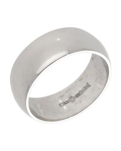 Pre-Owned 9ct White Gold 8mm Wedding Band Ring