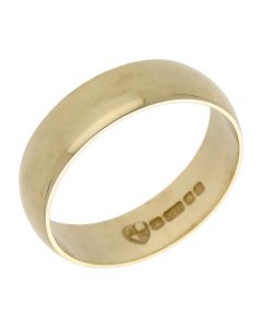 Pre-Owned 9ct Yellow Gold 6mm Wedding Band Ring