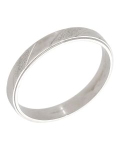 Pre-Owned 9ct White Gold 3mm Patterned Wedding Band Ring