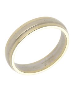 Pre-Owned 9ct Yellow & White Gold 4mm Wedding Band Ring