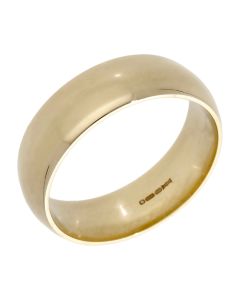 Pre-Owned 9ct Yellow Gold 7mm Plain Wedding Band Ring