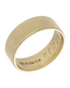 Pre-Owned Vintage 1980 9ct Yellow Gold 7mm Flat Wedding Ring