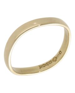 Pre-Owned 9ct Yellow Gold Wave Band Ring