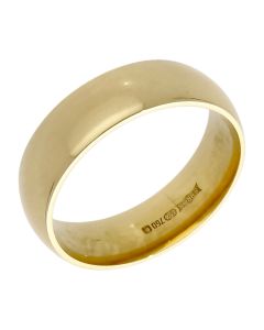 Pre-Owned 18ct Gold 6mm Court Shape Plain Wdding Band Ring