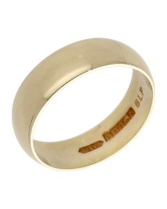 Pre-Owned 9ct Yellow Gold 6mm Wedding Band Ring