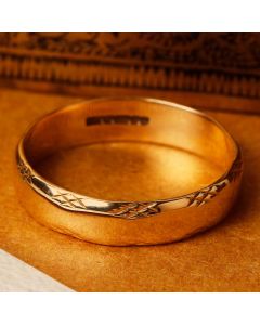 Pre-Owned Vintage 1983 9ct Gold Patterned Edge Wedding Ring