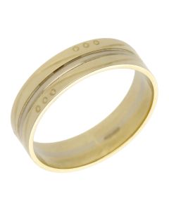 Pre-Owned 14ct Yellow & White Gold Wedding Band Ring