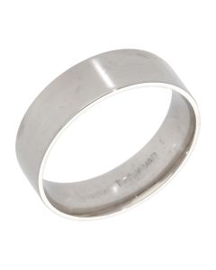 Pre-Owned 9ct White Gold 6mm Flat Wedding Band Ring
