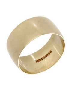 Pre-Owned 9ct Yellow Gold 11mm Pain Wedding Band Ring