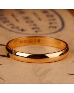 Pre-Owned Vintage 1985 9ct Gold 4mm Plain Wedding Band Ring