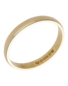 Pre-Owned Vintage 1985 9ct Gold 4mm Plain Wedding Band Ring