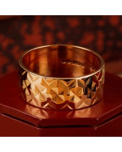 Pre-Owned Vintage 1972 9ct Gold 9mm Patterned Wedding Ring