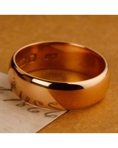 Pre-Owned Vintage 1919 22ct Gold 6mm Plain Wedding Band Ring