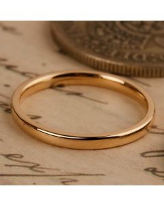 Pre-Owned Vintage 1949 9ct Gold 2mm Plain Wedding Band Ring