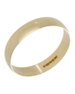 Pre-Owned 9ct Yellow Gold 5mm Plain D Shape Wedding Band Ring