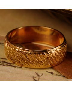 Pre-Owned Vintage 1986 18ct Gold 6mm Patterned Wedding Band Ring