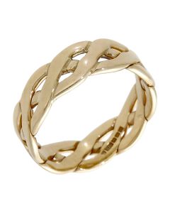 Pre-Owned 9ct Yellow Gold Woven Celtic 7mm Band Ring