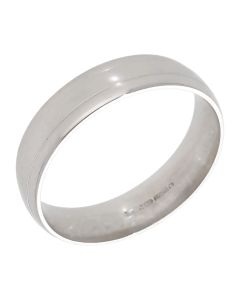Pre-Owned 9ct White Gold 5mm Lined Wedding Band Ring