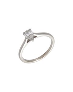 Pre-Owned Silver 0.30ct Lab Grown Pear Diamond Solitaire Ring