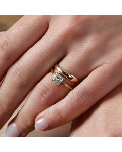 Pre-Owned 18ct Gold 1.02ct Princess Cut Diamond Solitaire Ring