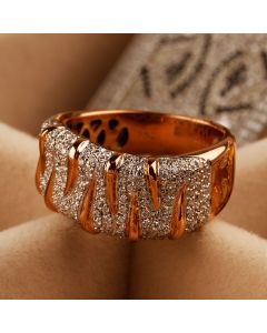 Pre-Owned 18ct Rose & White Gold 0.50ct Diamond Wave Dress Ring