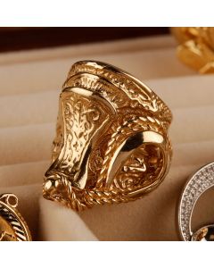 Pre-Owned 9ct Yellow Gold Heavy Saddle Ring