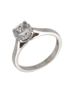 Pre-Owned 18ct White Gold Cubic Zirconia Solitaire Ring