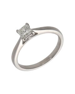 Pre-Owned 9ct Gold 0.50ct Princess Cut Diamond Solitaire Ring