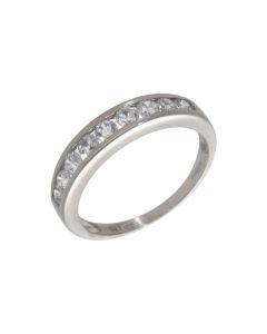 Pre-Owned 9ct White Gold Cubic Zirconia Half Eternity Ring