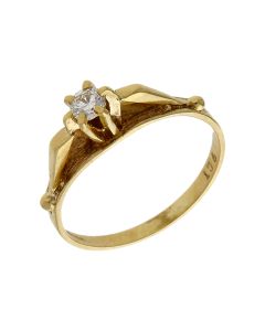 Pre-Owned 9ct Yellow Gold 0.18ct Diamond Solitaire Ring