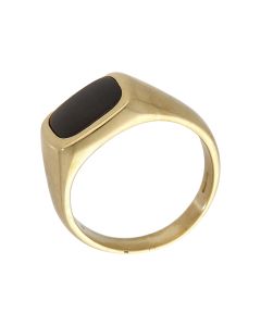 Pre-Owned 14ct Yellow Gold Onyx Signet Ring