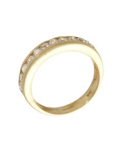 Pre-Owned 9ct Yellow Gold Cubic Zirconia Half Eternity Ring
